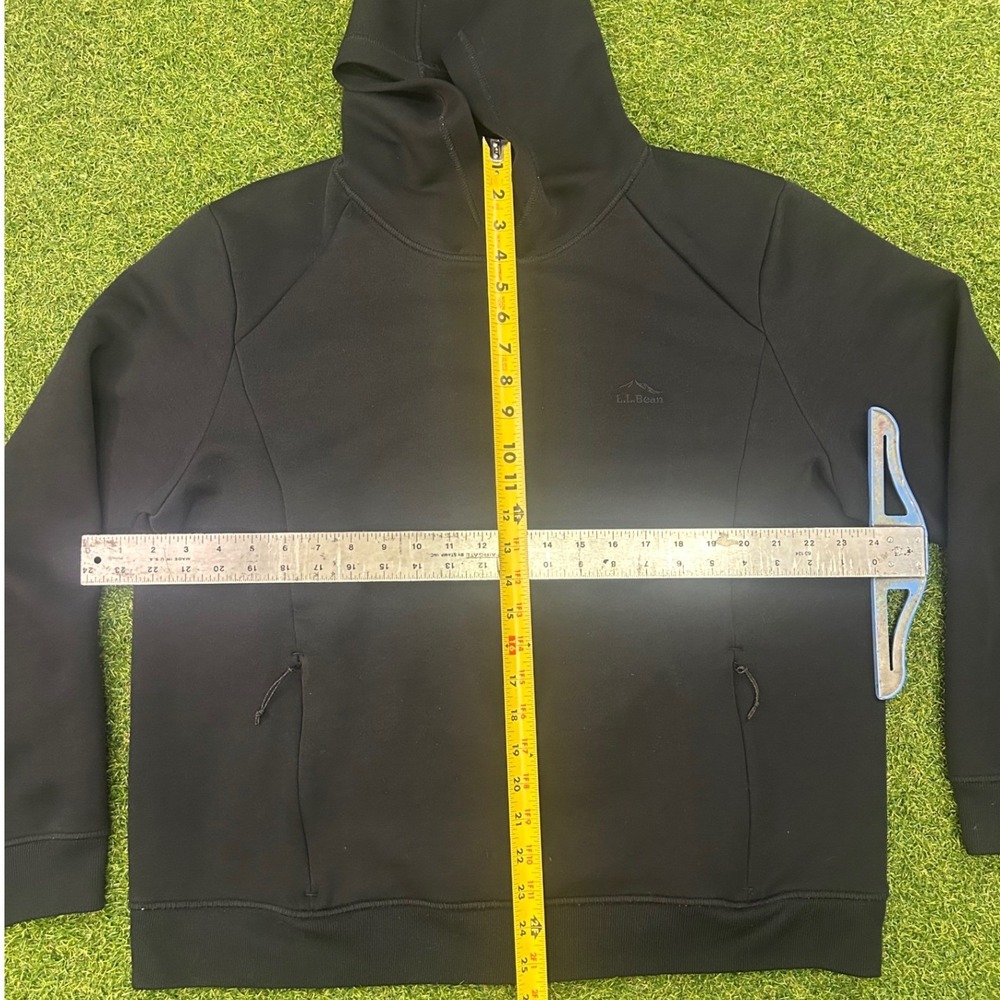 LL Bean Mens Slightly Fitted Hoodie Black Pullover 524835 Large Regular - Picture 6 of 6